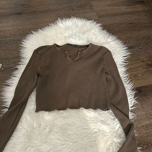 Brown Brandy Melville crop